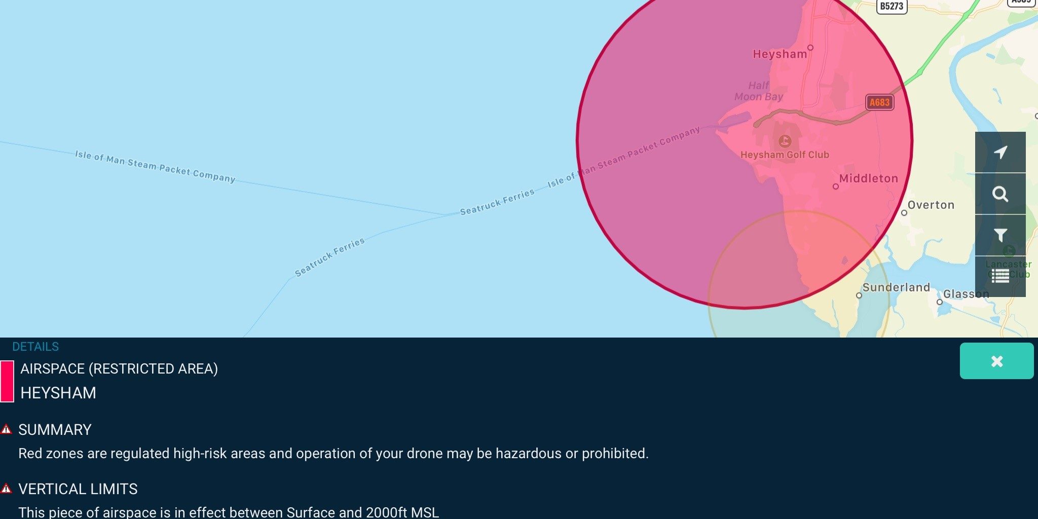 Drone no fly zone map near nuclear power plant