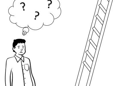 Ladder with broken rungs